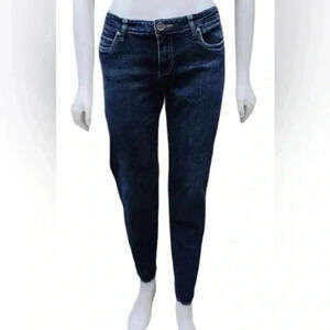 Kut From  The Kloth Skinny Dark Wash Raw Hem Size 12